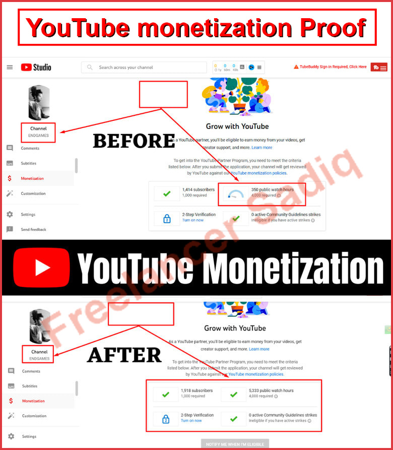 do organic promotion for youtube channel monetization